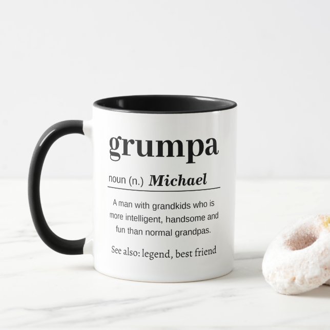 Personalised Grumpa Definition Mug (With Donut)