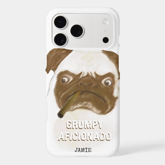 Personalised Grumpy AFICIONADO Puggy Cigar (Back)