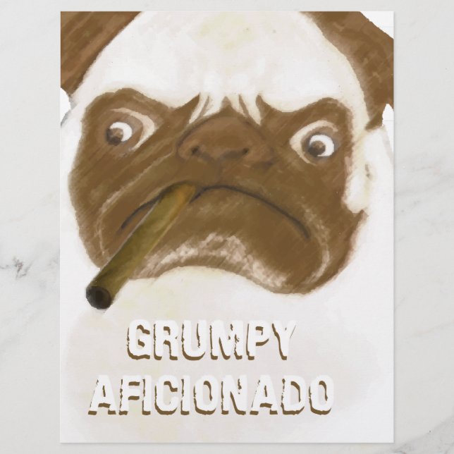 Personalised Grumpy AFICIONADO Puggy Cigar (Front)