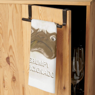 Personalised Grumpy AFICIONADO Puggy Cigar Tea Towel