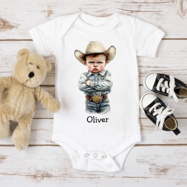 Personalised Grumpy Cowboy  Baby Bodysuit (Creator Uploaded)