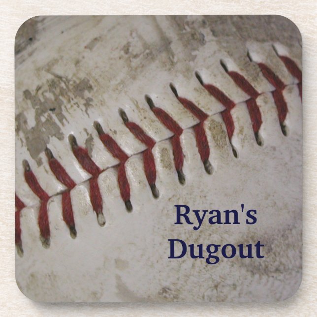 Personalised Grunge Baseball Coasters - Set of 6 (Front)