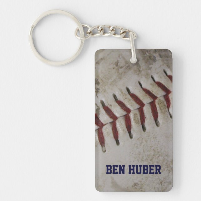 Personalised Grunge Dirty Baseball Key Chain (Front)
