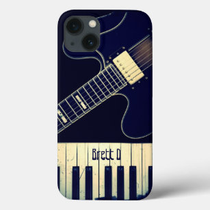 Personalised Grunge Piano Keyboard Guitar iPhone 13 Case