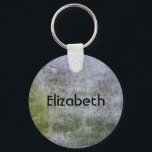 Personalised Grunge Stone Wall Texture Key Ring<br><div class="desc">Cool photo of an old abandoned stone wall with green moss growing on its aging weathered structure. Interesting details on this nature themed texture with a grunge style. Personalise with your own name or other text.</div>