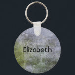 Personalised Grunge Stone Wall Texture Key Ring<br><div class="desc">Cool photo of an old abandoned stone wall with green moss growing on its aging weathered structure. Interesting details on this nature themed texture with a grunge style. Personalise with your own name or other text.</div>