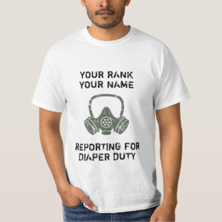 Personalised Grungy Diaper Duty Funny T-shirt