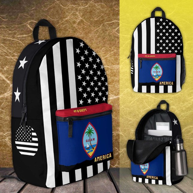 Personalised Guamanian Flag bag, American Flag Printed Backpack (Creator Uploaded)