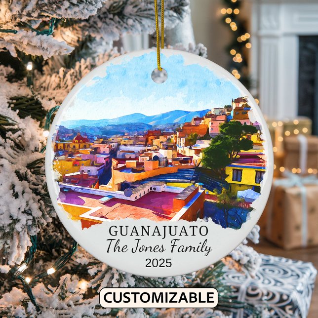 Personalised Guanajuato Ornament, Mexico Gift Ceramic Ornament (Creator Uploaded)