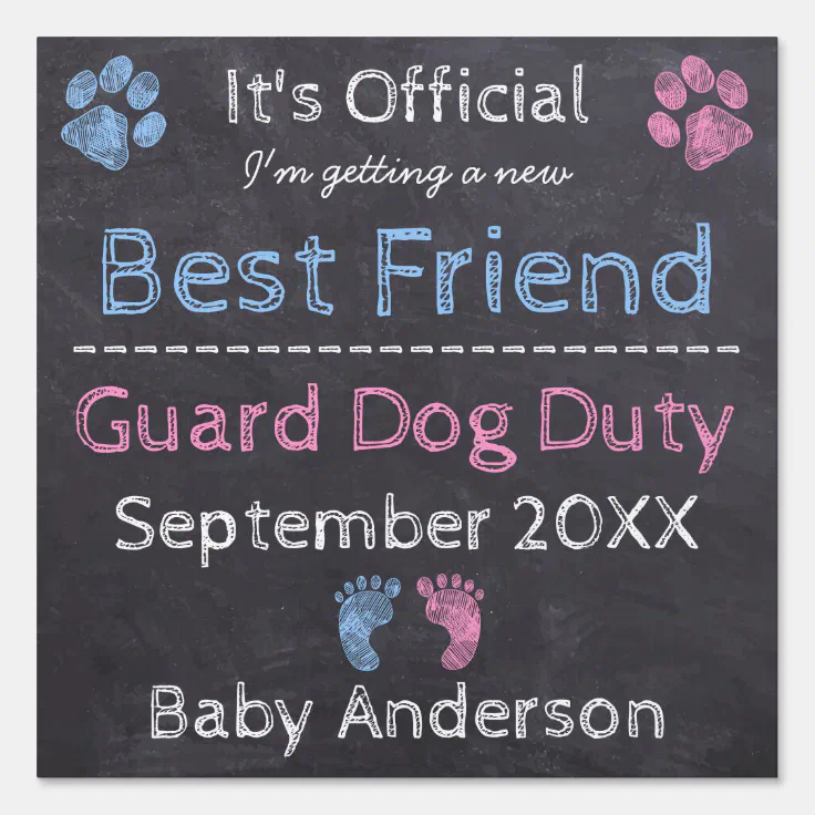 Personalised Guard Dog Duty Pregnancy Announcement Garden Sign Zazzle