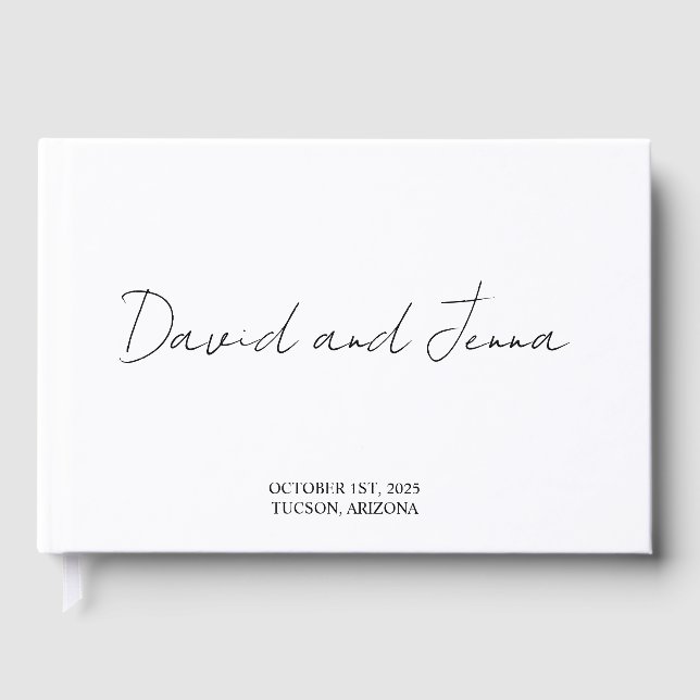 Personalised Guest Book, Custom Wedding Guestbook  (Front)