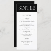 Personalised Guest Name Elegant Wedding Menu