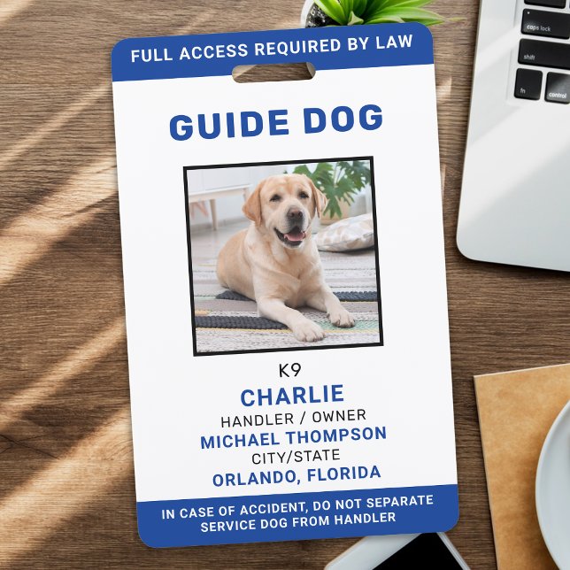 Personalised Guide Dog Service Dog Photo ID Badge (Creator Uploaded)