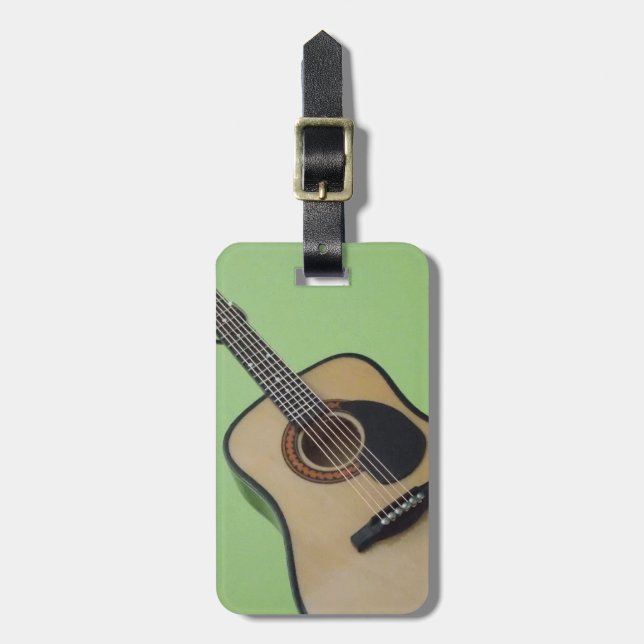 Personalised Guitar Luggage Tag (Front Vertical)