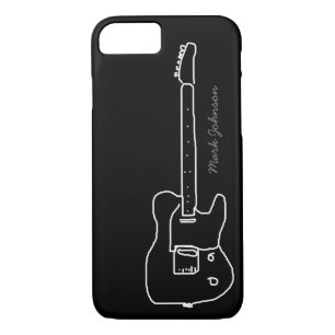 personalised guitar on black iPhone 8/7 case