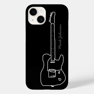 personalised guitar on black Case-Mate iPhone 14 case