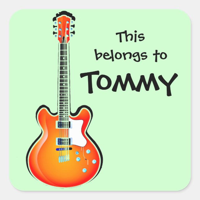 Personalised Guitar Sticker (Front)