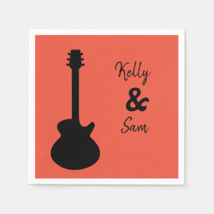 Personalised guitar-themed music napkin