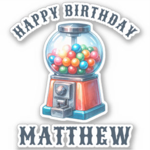 Personalised Gumball Machine Happy Birthday