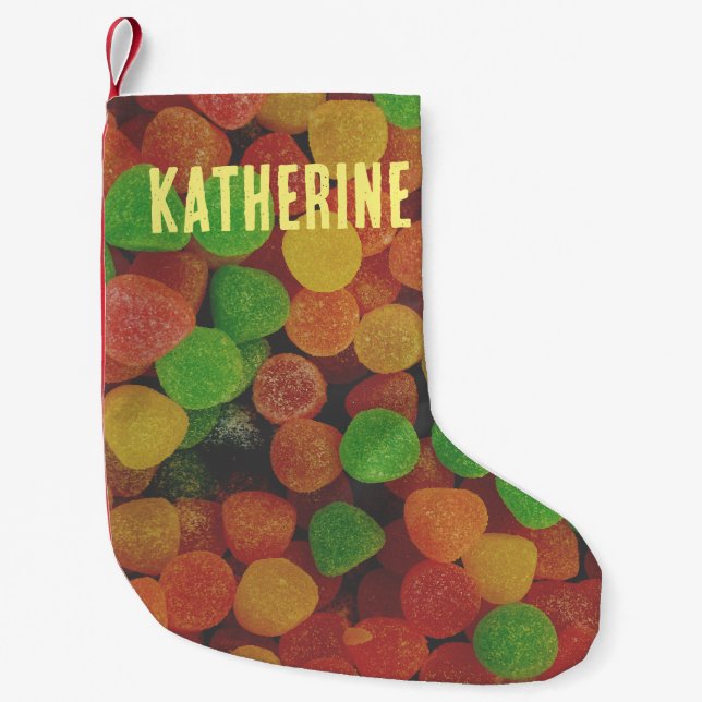 Personalised Gumdrops Candy Cute Small Christmas Stocking (Front)
