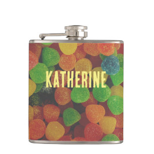 Personalised Gumdrops Candy Quirky Hip Flask