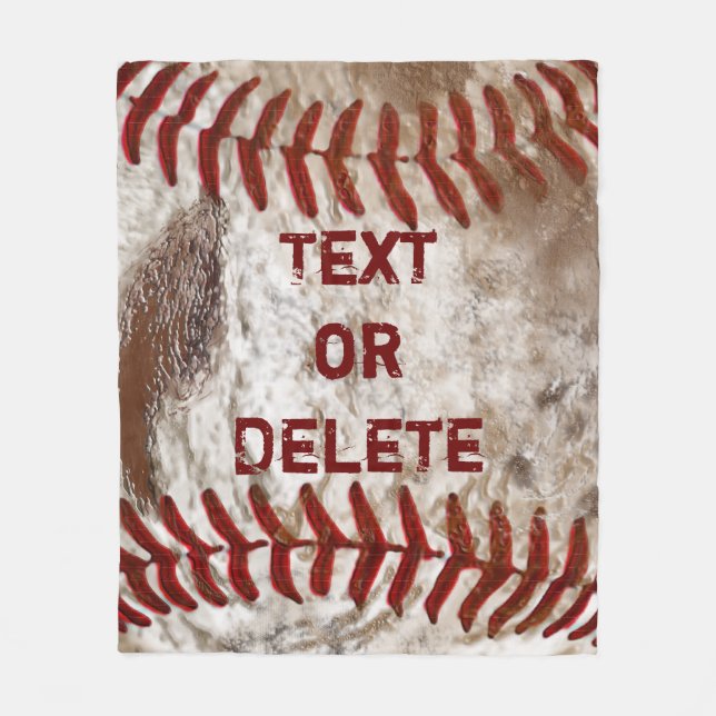 Personalised Guys Grunge Baseball Fleece Blanket (Front)