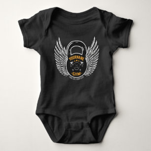 Personalised GYM Fitness Trainer Kettlebell Baby Bodysuit