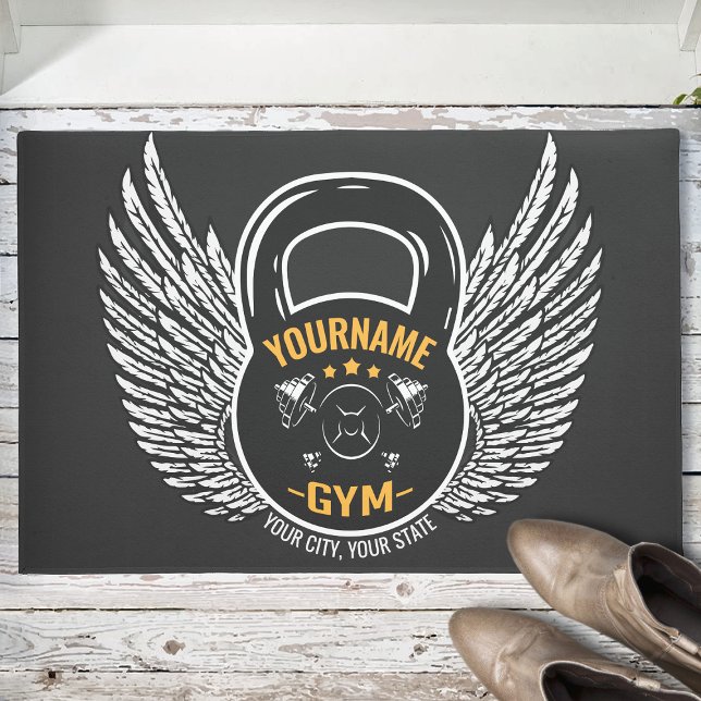 Personalised GYM Fitness Trainer Kettlebell Doormat (Creator Uploaded)