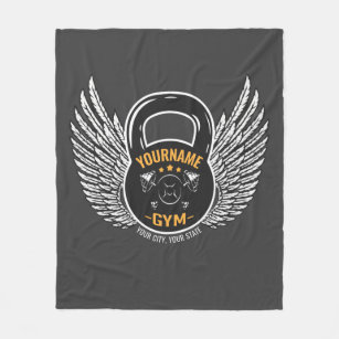 Personalised GYM Fitness Trainer Kettlebell  Fleece Blanket