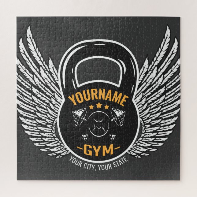 Personalised GYM Fitness Trainer Kettlebell  Jigsaw Puzzle (Vertical)