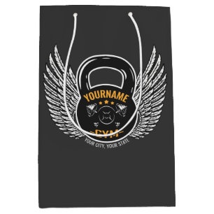 Personalised GYM Fitness Trainer Kettlebell Medium Gift Bag