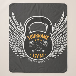 Personalised GYM Fitness Trainer Kettlebell Sherpa Blanket