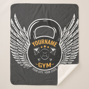 Personalised GYM Fitness Trainer Kettlebell  Sherpa Blanket