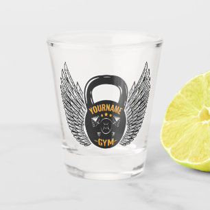 Personalised GYM Fitness Trainer Kettlebell Shot Glass
