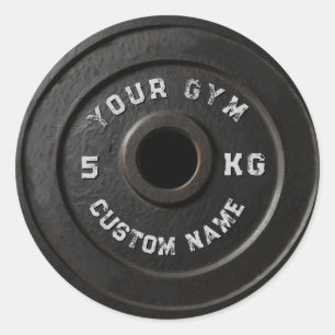 Personalised Gym Owner   Funny Vintage Fitnes Classic Round Sticker