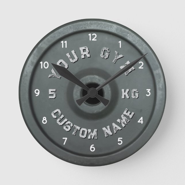 Personalised Gym Owner | Funny Vintage Fitnes  Round Clock (Front)