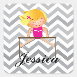 Personalised Gymnastic Girl Gifts Square Sticker