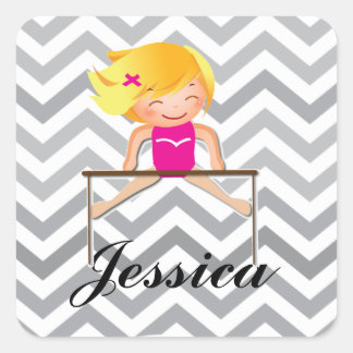 Personalised Gymnastic Girl Gifts Square Sticker
