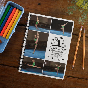 Personalised Gymnastics 5 Photo Collage Name Year Notebook