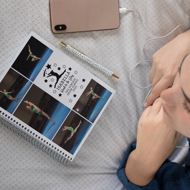 Personalised Gymnastics 5 Photo Collage Name Year Notebook (Creator Uploaded)