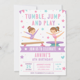 Personalised Gymnastics birthday Invitation