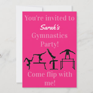 Personalised Gymnastics Birthday Party Invitation