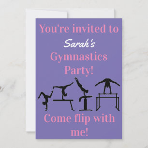 Personalised Gymnastics Birthday Party Invitation