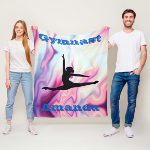 Personalised Gymnastics Fleece Blanket for Girls