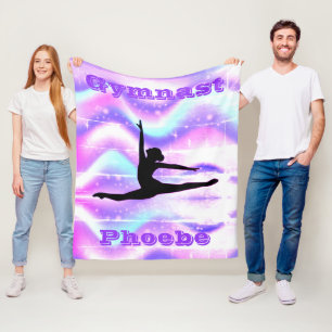 Personalised Gymnastics Fleece Blanket for Girls