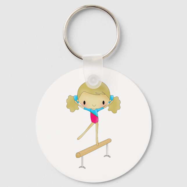 Personalised Gymnastics gifts and accessories Key Ring (Front)