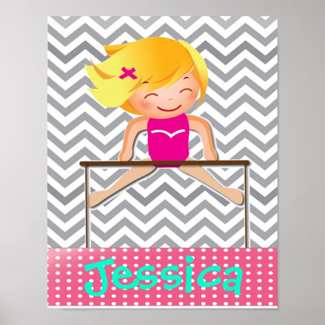 Personalised Gymnastics Girl Bar Poster (Front)