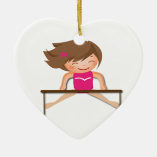 Personalised GYMNASTICS Girl Bars Gifts Ceramic Ornament
