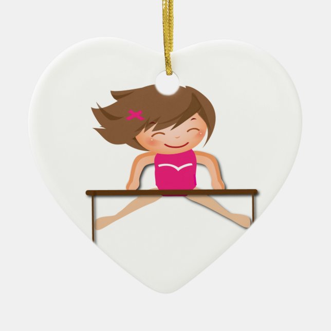 Personalised GYMNASTICS Girl Bars Gifts Ceramic Ornament (Front)