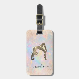 Personalised Gymnastics Glitter Luggage Tag
